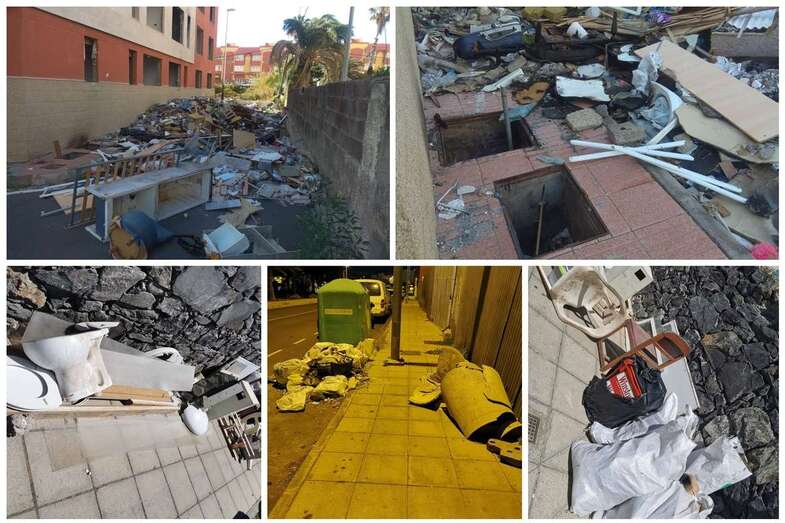 Imágenes de basura acumulada en calles y aceras (Foto TA)